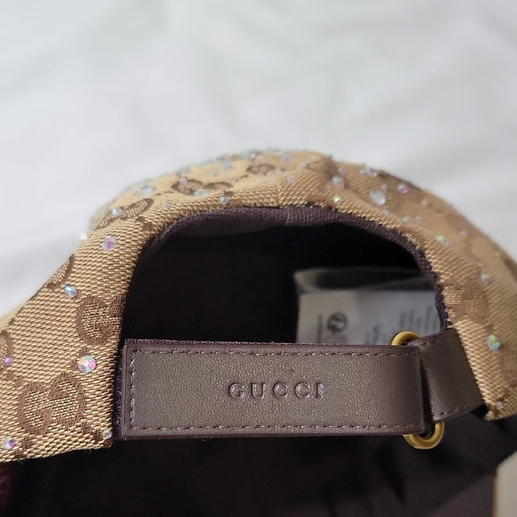 Gucci Brown GG Cap With Rhinestones - Picture 3 of 5